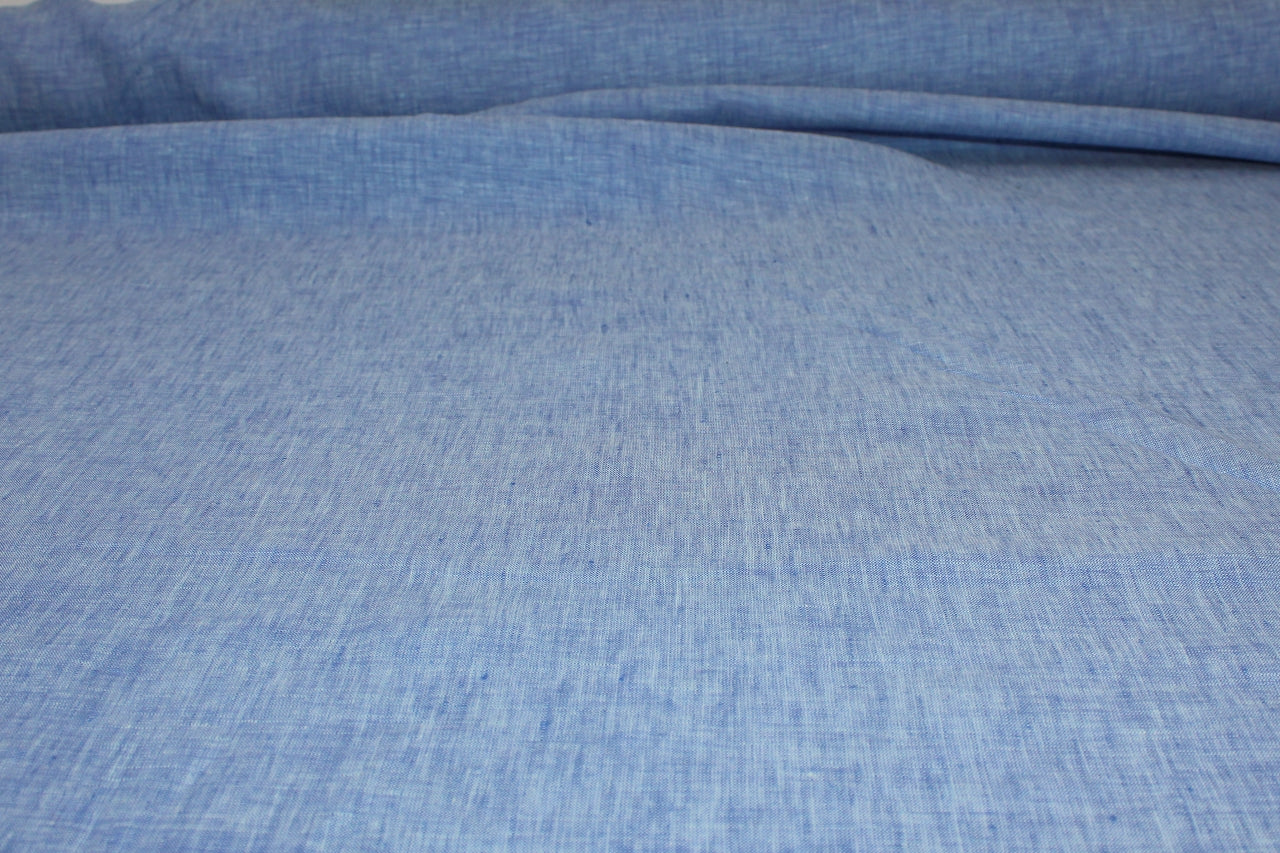 NY Designer Selvage Linen - Heathered Blue – Gorgeous Fabrics