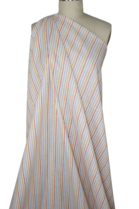 Striped linen fabric