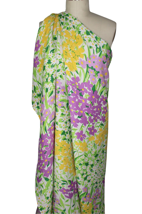 Floral print silk/linen blend