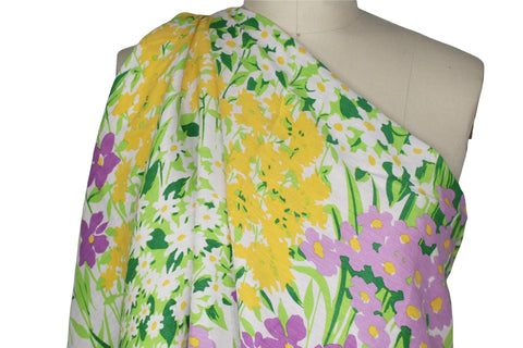 Floral print silk/linen blend