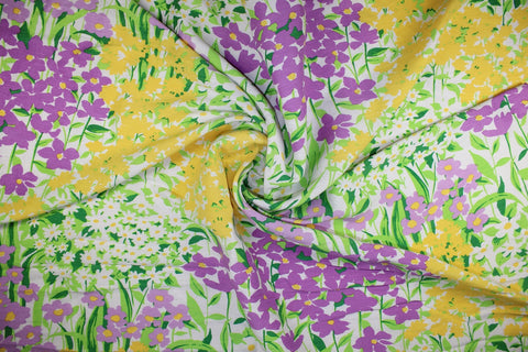 Floral print silk/linen blend
