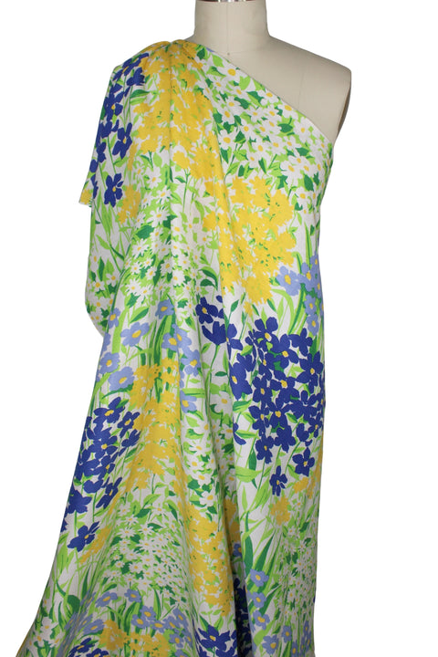 Floral silk/linen broadcloth