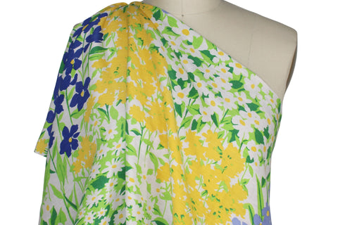 Floral silk/linen broadcloth