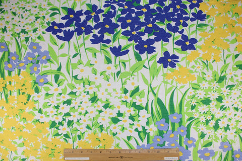 Floral silk/linen broadcloth