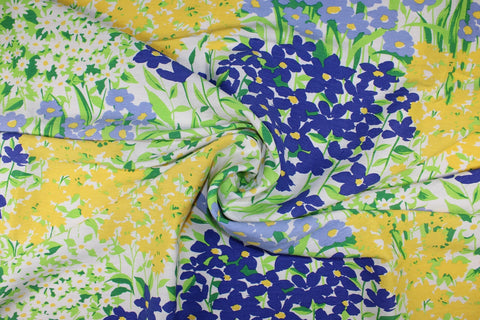 Floral silk/linen broadcloth