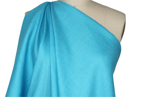 Italian bright aqua linen