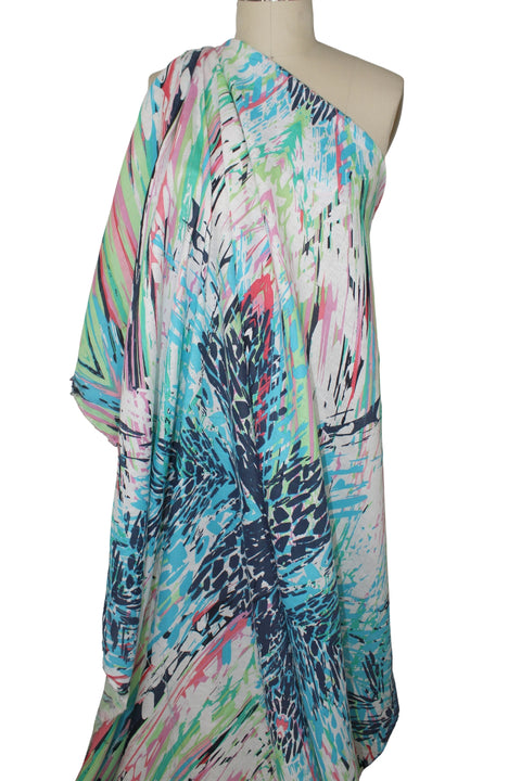 Colorful abstract linen fabric