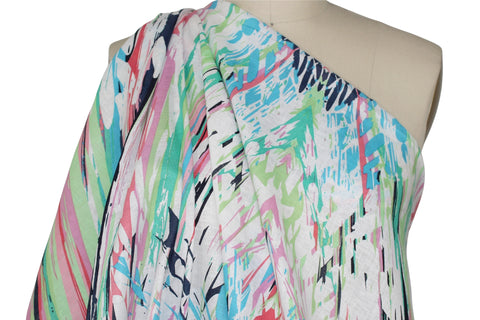Colorful abstract linen fabric