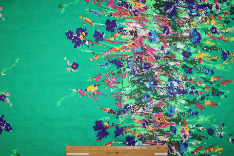 Double border floral handkerchief linen