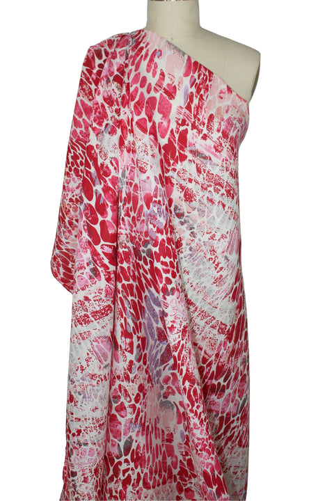 Italian handkerchief linen in red tones