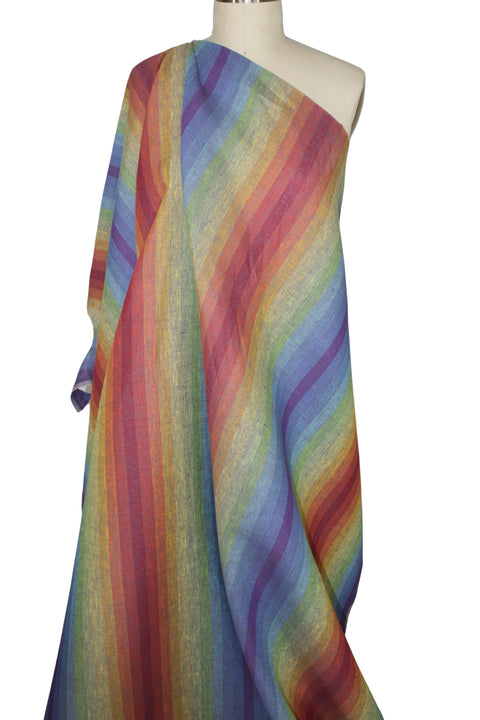 Rainbow stripe linen