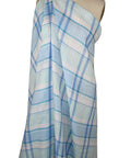 Blue plaid Italian linen