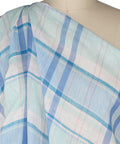 Blue plaid Italian linen