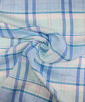 Blue plaid Italian linen