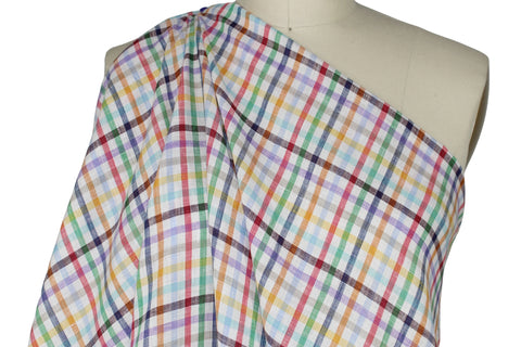 Bright colored Italian checked linen