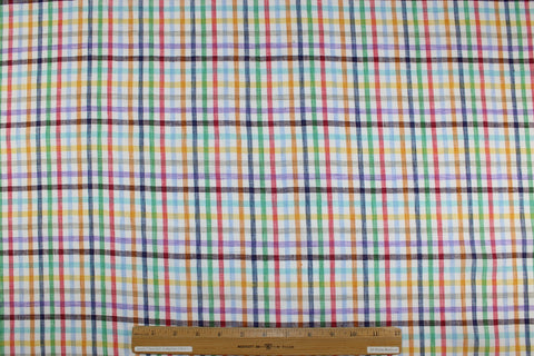 Bright colored Italian checked linen