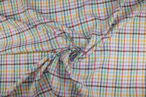 Bright colored Italian checked linen