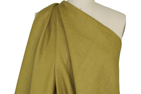 Italian Mid-weight Linen - Olive Bar