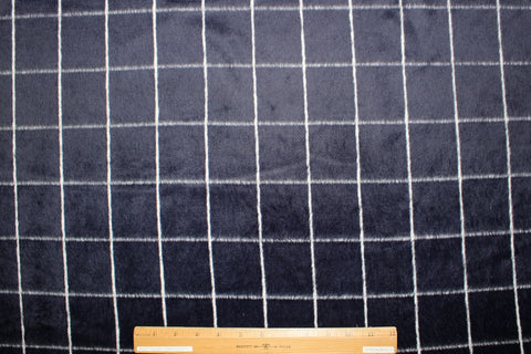 Wool blend napped checked knit