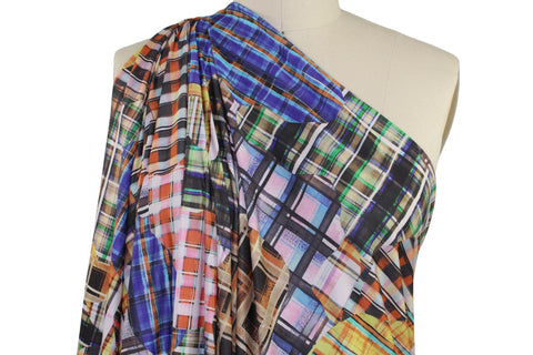 2 yards of Plaid Outlook Jersey - Multi