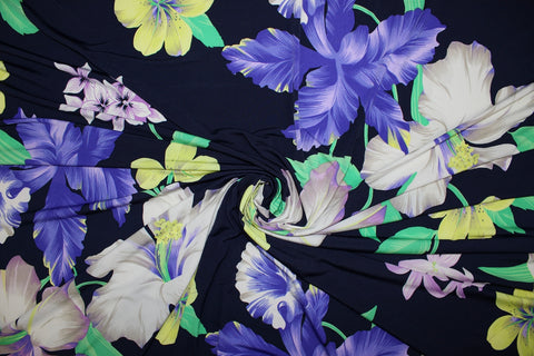 Hibiscus Heaven ITY Jersey - Blues/Yellows on Navy