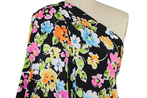 Flirtatious Florals ITY Jersey - Candy Colors on Black