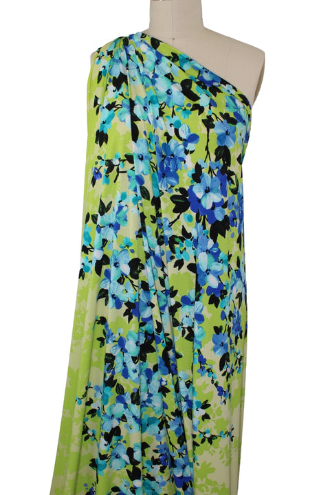 Blooming Lovely Border-ish ITY Jersey - Blues/Greens/Black