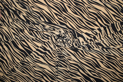 Zebra Stripe Panel Print ITY - Tan/Black