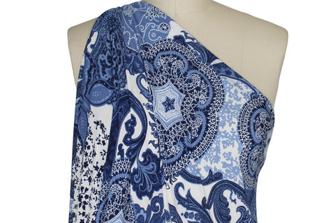 Singin' the Blues Paisley ITY Jersey - Blues on White