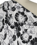 Floral print ITY jersey in black and white