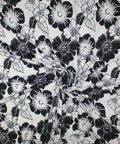 Floral print ITY jersey in black and white