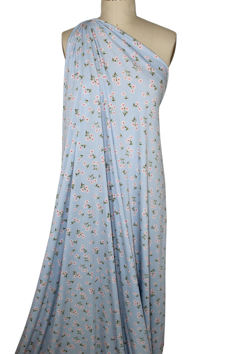 Floral crepe-finish ITY jersey