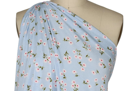 Floral crepe-finish ITY jersey