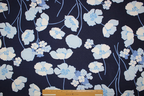 Floral crepe-finish ITY jersey