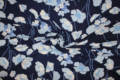 Floral crepe-finish ITY jersey