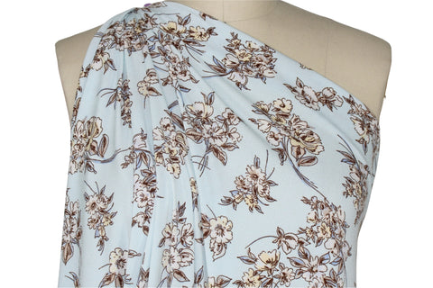 Floral crepe-finish ITY jersey 