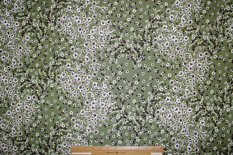 Floral crepe-finish ITY jersey 