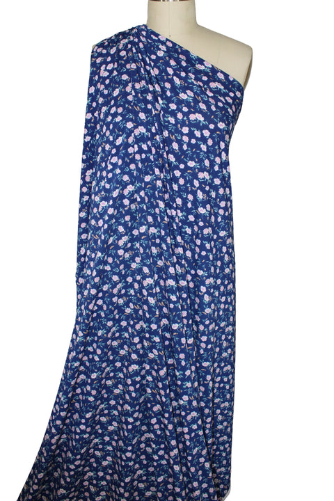 ITY jersey with small floral print in blues