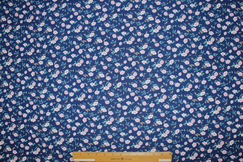 ITY jersey with small floral print in blues