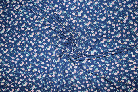 ITY jersey with small floral print in blues