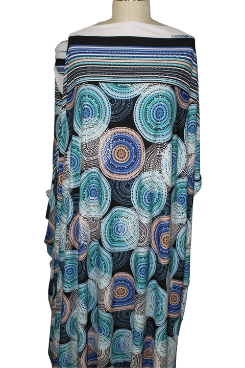 Geometric print textured ITY jersey