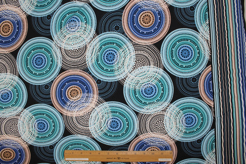 Geometric print textured ITY jersey