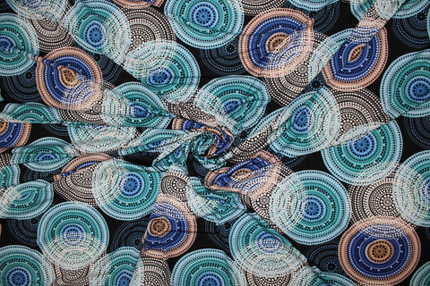 Geometric print textured ITY jersey