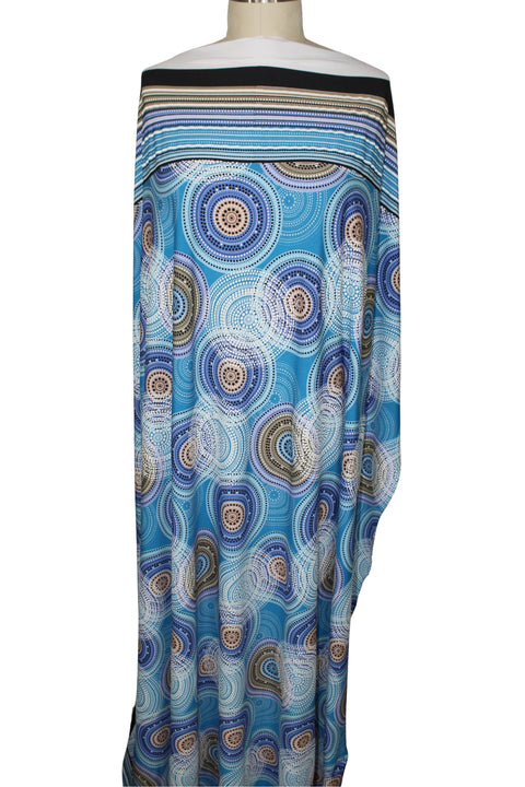 Geometric print textured ITY jersey