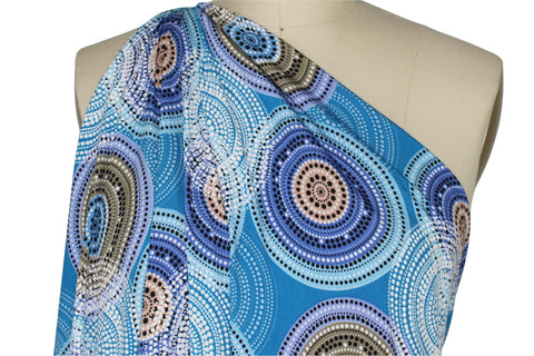 Geometric print textured ITY jersey