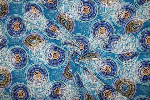 Geometric print textured ITY jersey