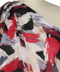 Red brushstroke print lightweight jersey