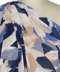 Blue brushstroke print lightweight jersey