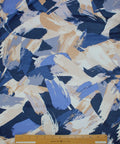 Blue brushstroke print lightweight jersey