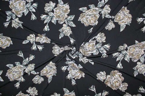 Floral print textured ITY jersey